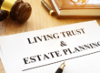 Sign which says Living Trust and Estate Planning letting you know that Attorney Lawyer Shane Zisman specializes in wills, trusts and estate planning