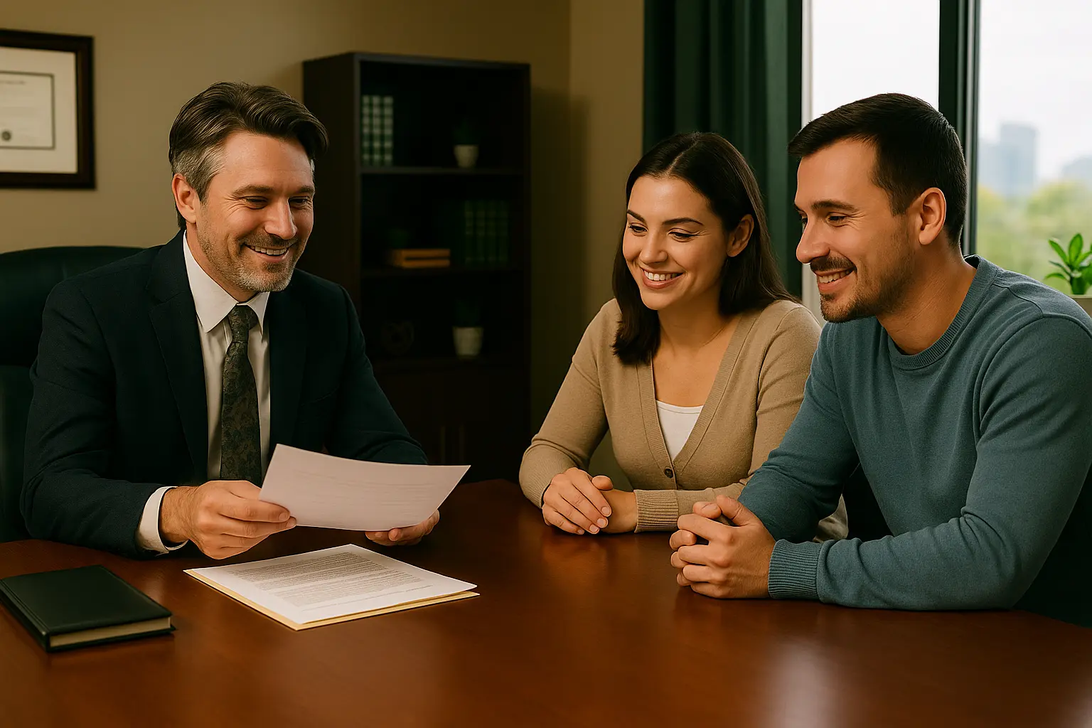 Shane Zisman with clients consultation with clients